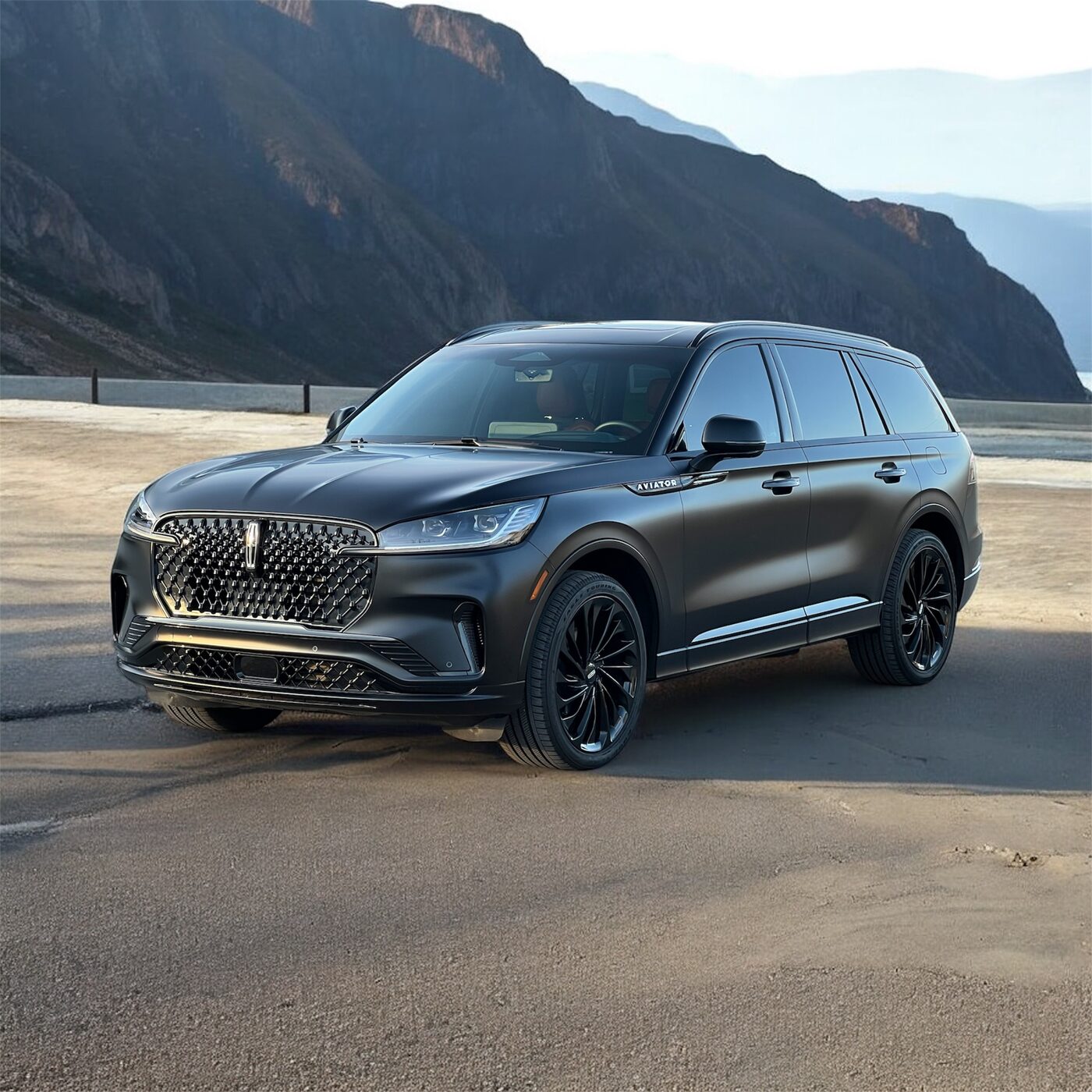 Satin black Lincoln Aviator with paint protection film