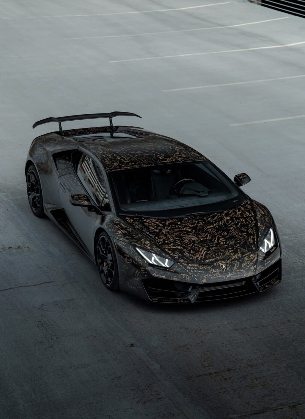 Lamborghini wrapped in satin black by Bentley Design